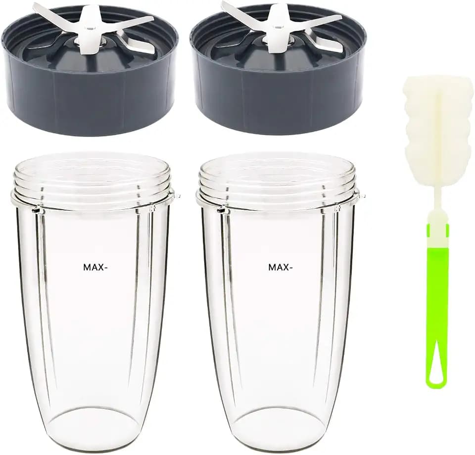 Tanzfrosch 32oz Cup and Extractor Blade Replacement Parts Blender Accessories Compatible with Nutribullet 600W/900W Models (4 Packs)