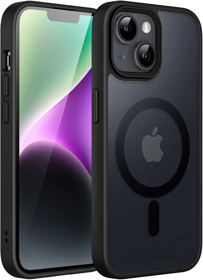 JETech Matte Magnetische Hülle für iPhone 14, Schwarz