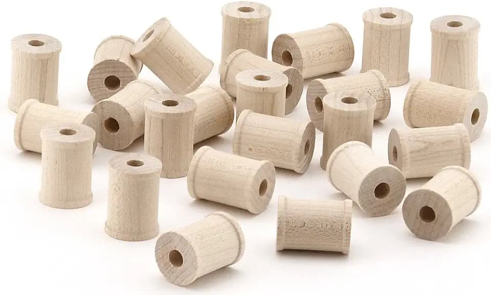 Hygloss Products Wooden Spools for Arts and Crafts – Splinter Free – 1 Inch, 18 Pieces (8572)