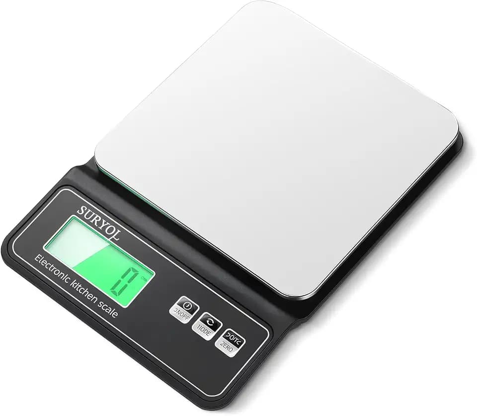 Digital Food Scale 0.5g/0.1oz Kitchen Scale - 11lb 5 Units Tempered Glass & Stainless Steel - Food Weight Scale Grams and Ounces for Cooking, Baking