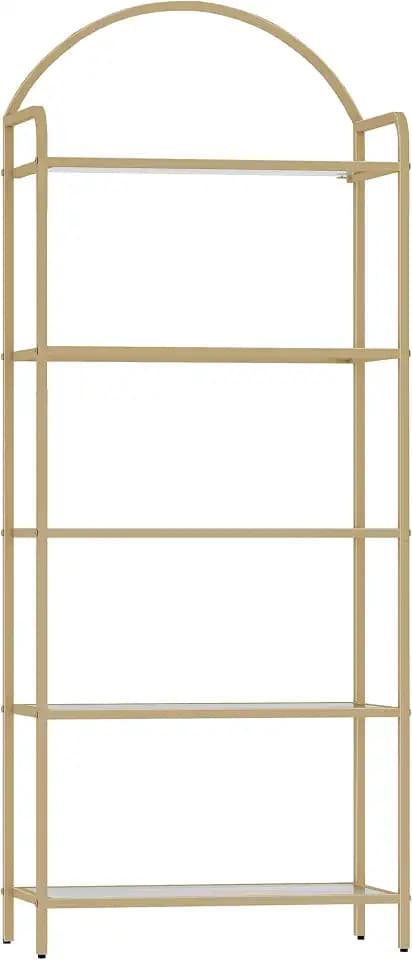 Hzuaneri Bookcase Bookshelf, Tempered Glass Bookshelves