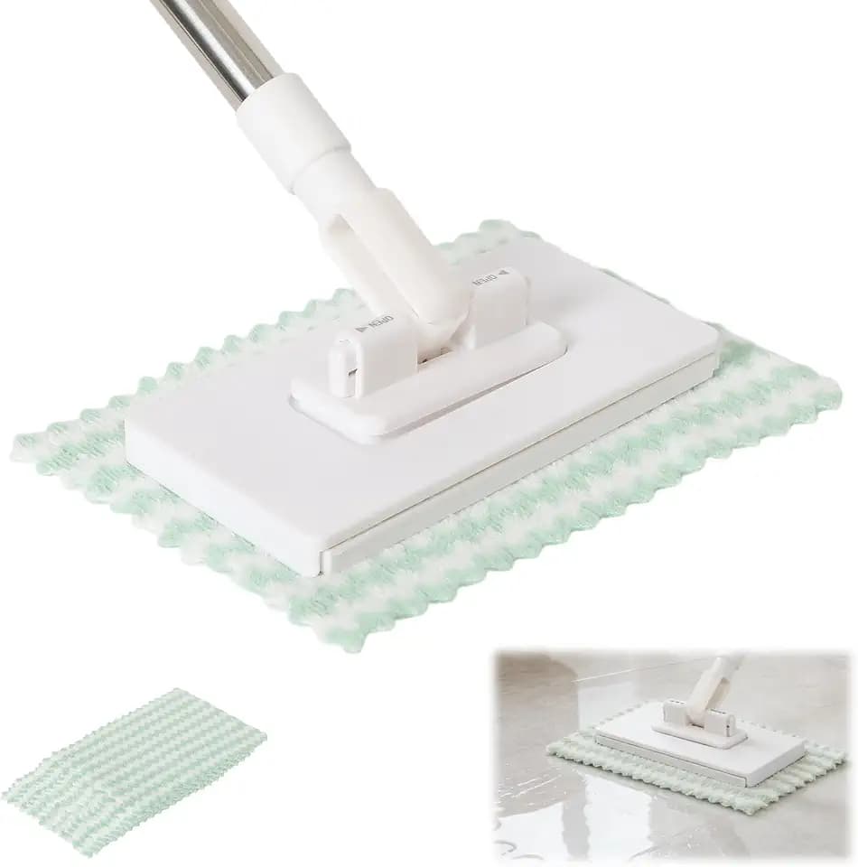 Mini Mop with 39in Handle ,Disposable Dust Mop with 10 Reusable Cloths
