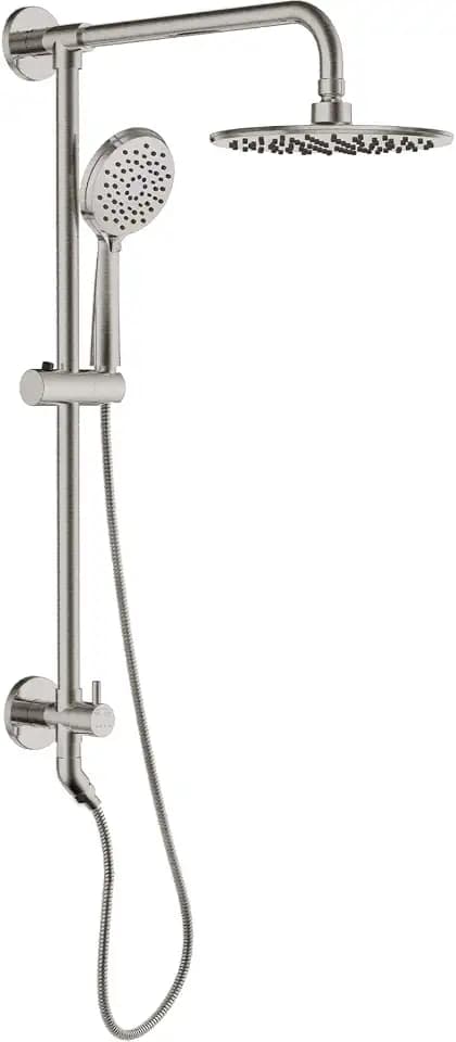 SOKA 9 Inch Rain Shower Head with Handheld Shower Head Bathroom Rain Shower System Dual Shower Combo 3 Setting Handheld Sprayer with Showerhose Bathroom Shower Faucet Set with Slide Bar Brushed Nickel