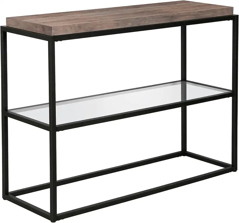Henn&Hart 42" Modern Console Table, Sofa Table, Black