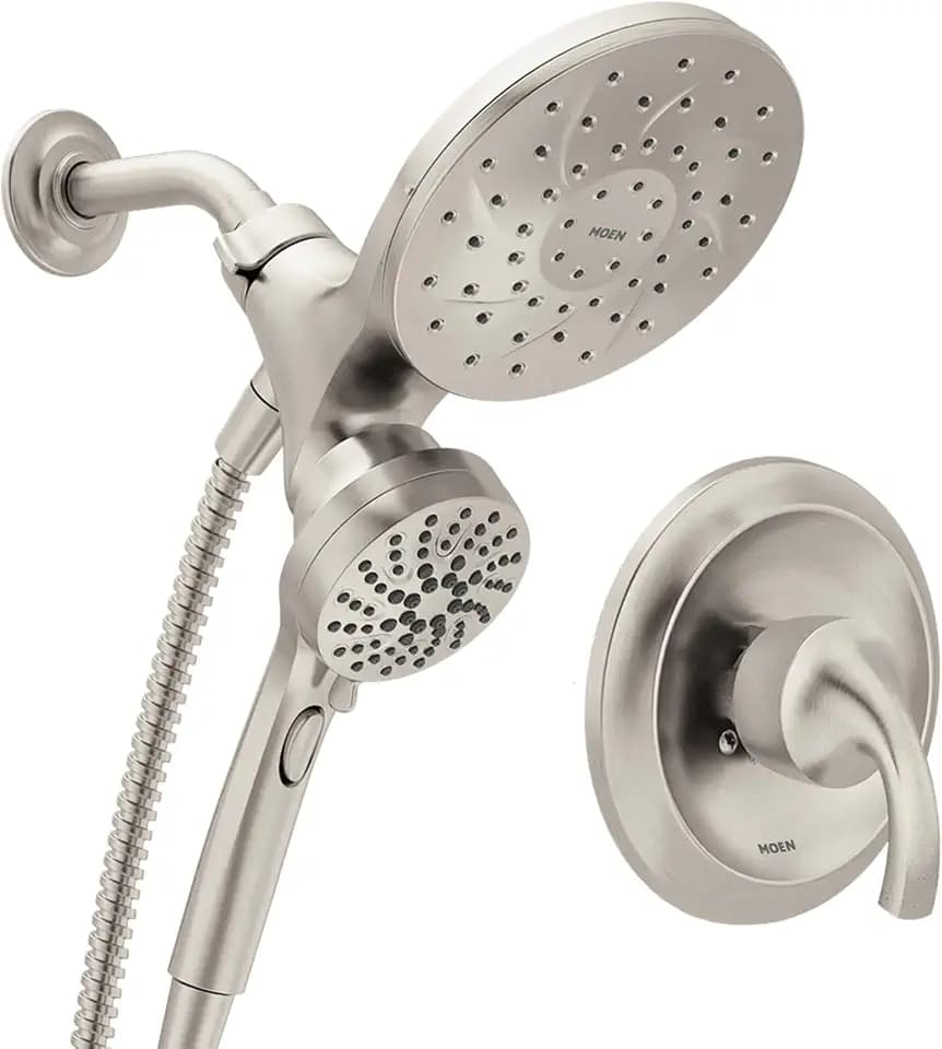 Moen Engage Spot Resist Brushed Nickel Single-Handle 6-Spray Tub and Shower Faucet with Valve, Handheld Showerhead with Magnetix Docking System, 82305SRN