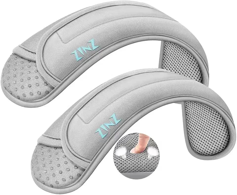 ZINZ 2-Pack Universal Shoulder Pad with Ultra thick Cushion for Bag Luggage Bag Crossbody, Plus Long & Anti-Slip & Breathable,Gray-2Pack