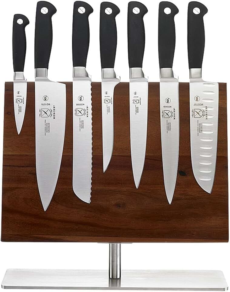 Mercer Culinary Genesis 8-Piece Magnetic Board Knife Set, 14 1/8 x 10 1/4, 13 inch high, Stainless Steel
