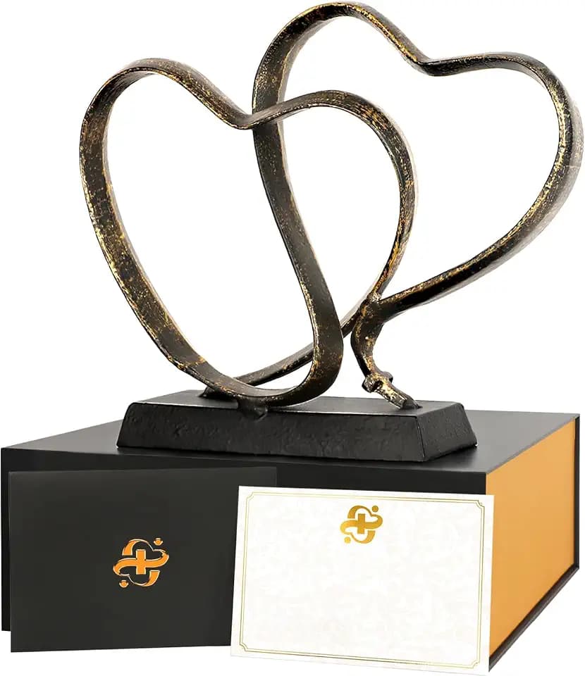 Anniversary Wedding Gifts for Couple Her Iron Heart Sculpture
