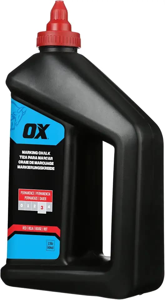 OX Red Chalk Line Powder 2.5lb - Permanent Marking Chalk Refill
