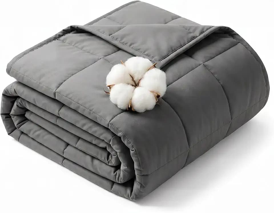 Cooling Weighted Blanket for Adults - 20lbs 60” x 80” Queen Size Heavy Blankets for All-Season Sleeping, Soft & Breathable with Premium Glass Beads, Machine Washable