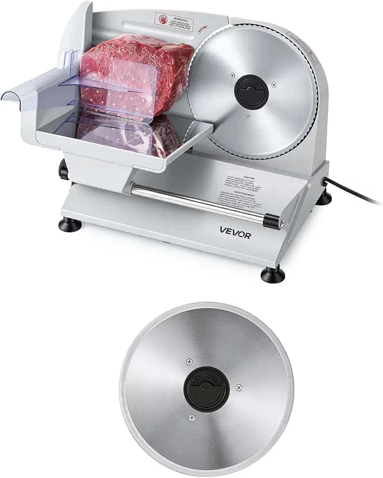 VEVOR Meat Slicer, 7.5" Electric Deli Slicer with 2 SUS420 Blades