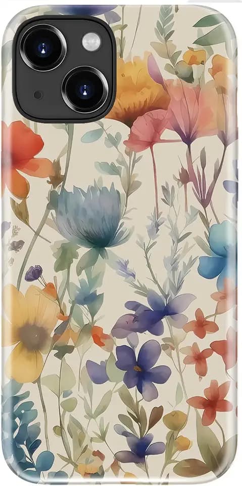 LUMARKE for iPhone 14 Plus Case,Trendy Flower Cover,Wireless Charging
