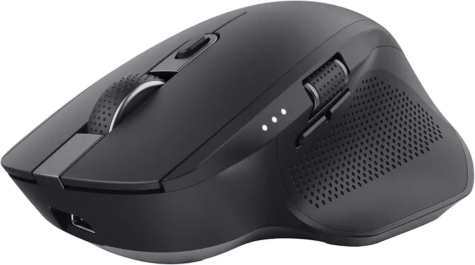 Trust Ozaa+ Kabellose Maus Bluetooth + 2.4GHz Seitliches Mausrad, Schwarz