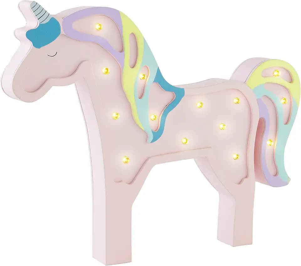Mud Pie Unicorn Wood Night Light