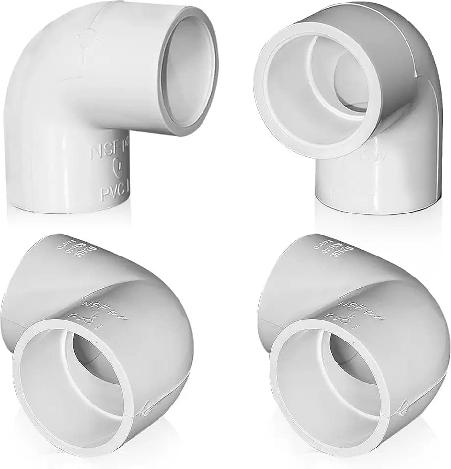 4PCS 2'' PVC 90 Degree Elbow, 2 Way Right Angle PVC Pipe Adapter Fittings, PVC Pipe Corner Connector for Sch40 PVC Pipe DIY Frame