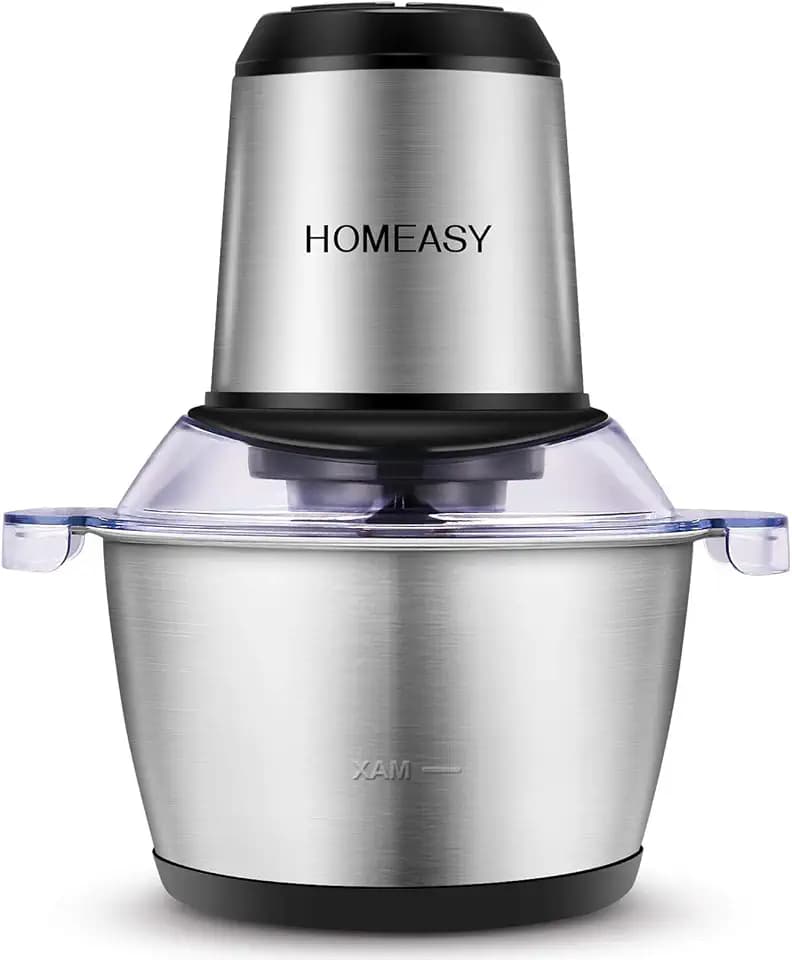 HOMEASY Electric Food Chopper, 2L Stainless Steel Meat Grinder, 4 Blades