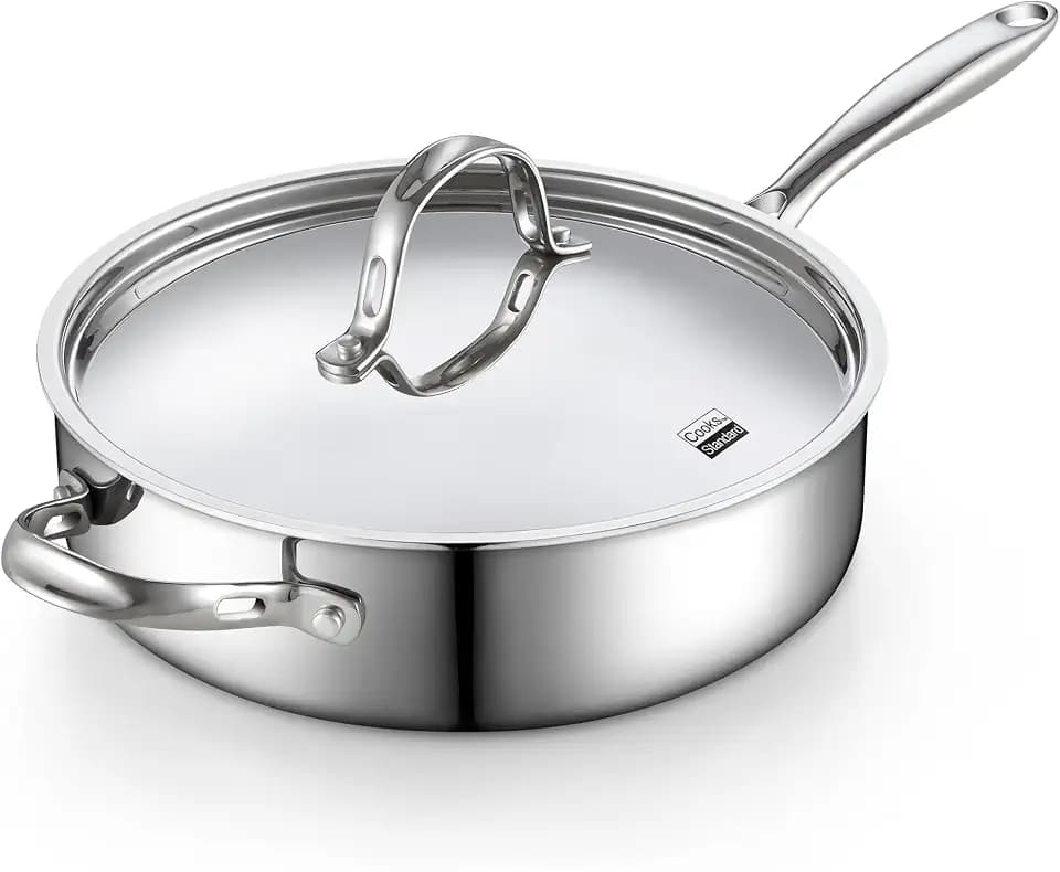 Cooks Standard 4-Quart Multi-Ply Clad Stainless Steel Sauté Pan with Lid
