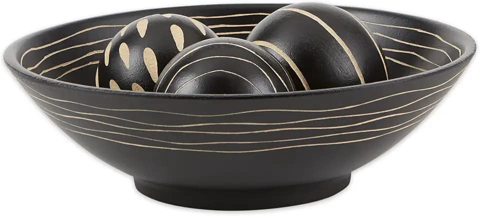 Wood Gifts & Decor Artisan Deco Bowl and Ball Centerpiece