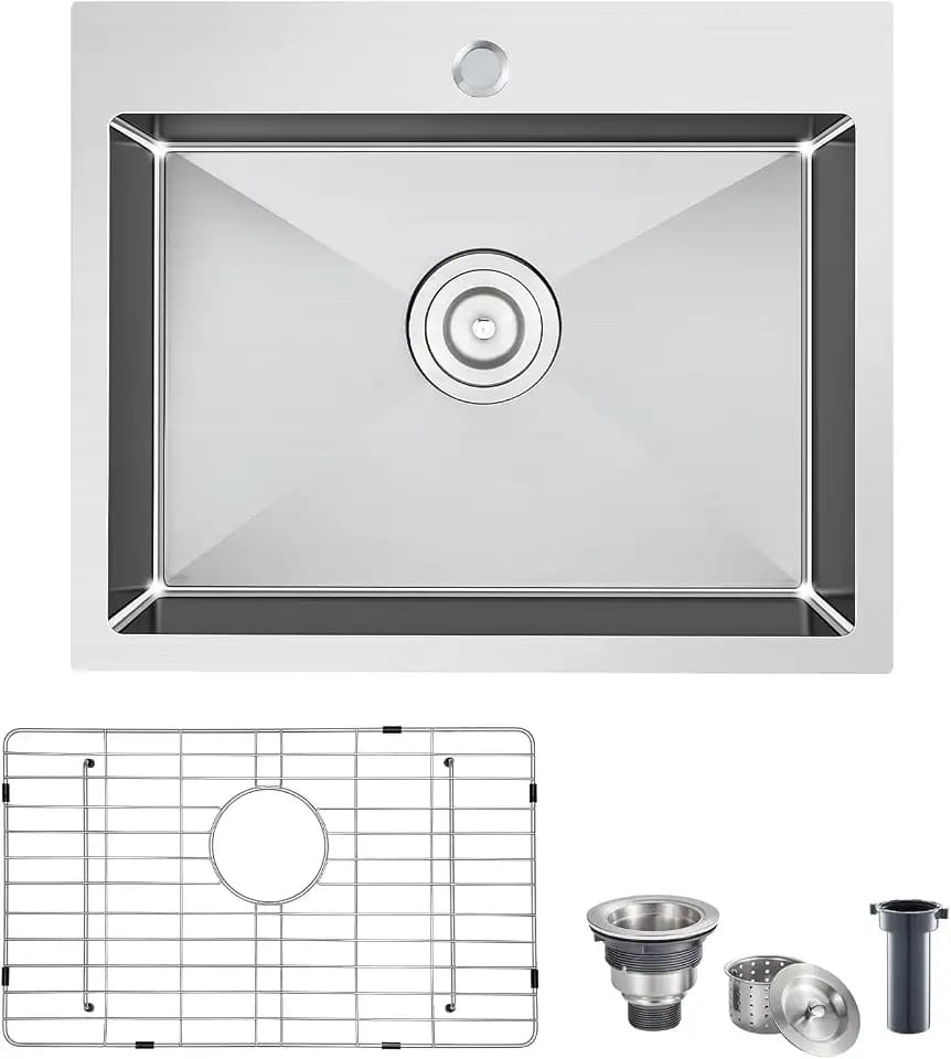 POPFLY 23 Inch Drop in Kitchen Sink, 23×18 Inch Top mount Small Bar Sink
