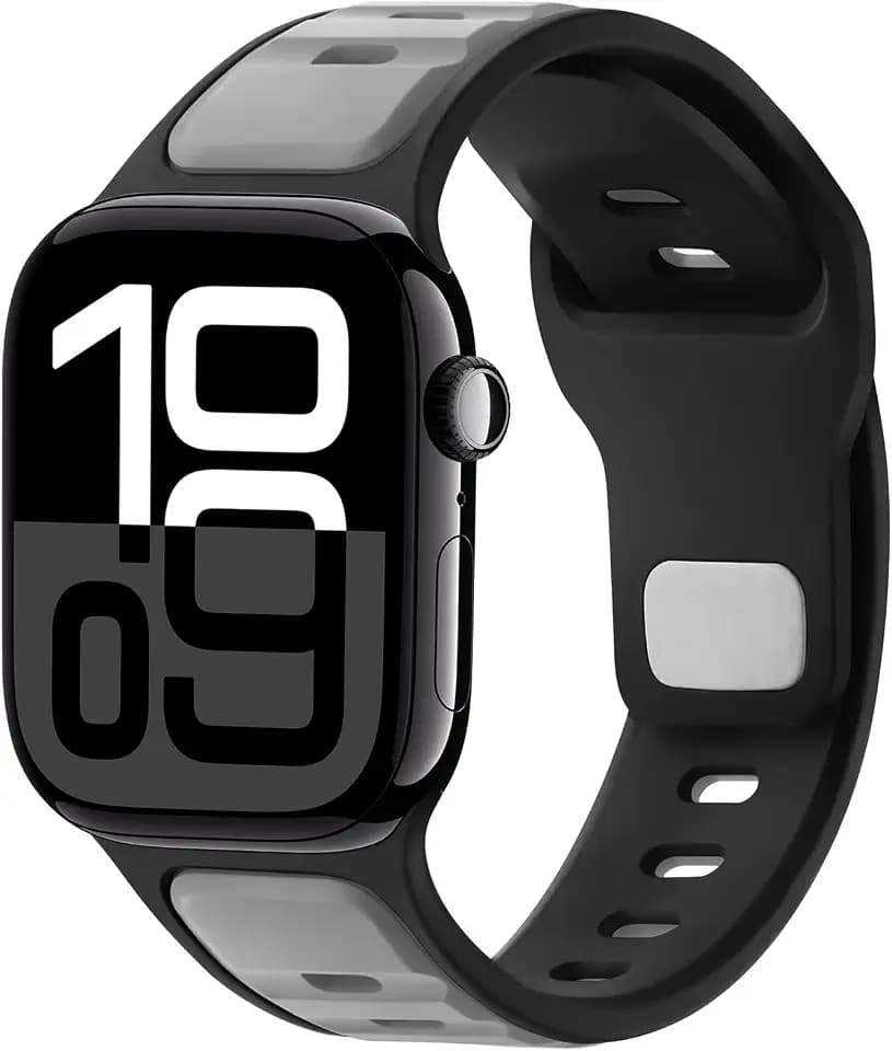 Anlinser Armband Kompatibel mit Apple Watch Armband 42mm 41mm 40mm 38mm, Sport Band Ersatzbänder Kompatibel mit Apple Watch Serie 11 10 9 8 7 6 5 4-1 SE, Hellgrau
