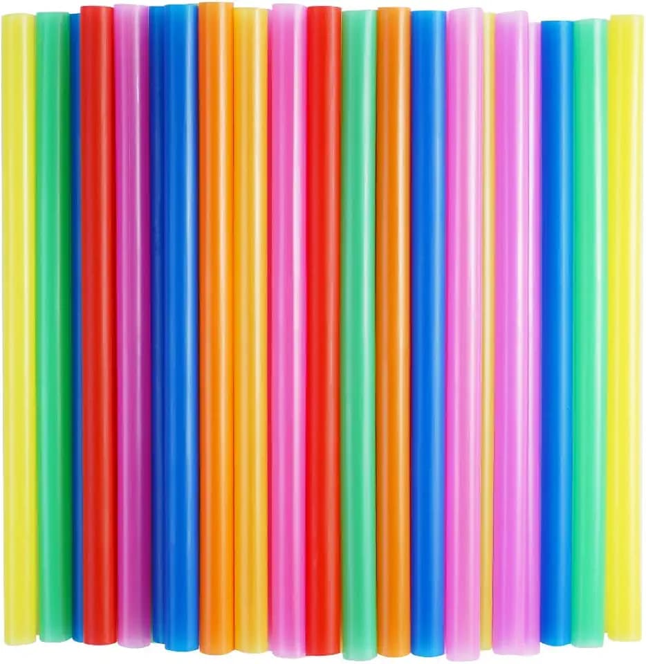 100 Pcs Jumbo Smoothie Straws, Colorful Disposable Wide-Mouth