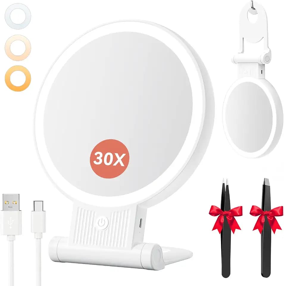 Auxmir 30X/1X Makeup Magnifying Mirror with Light, BM-2403