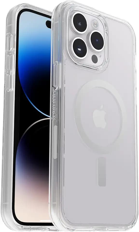 OtterBox iPhone 14 Pro Max (ONLY) Symmetry Series+ Case - Clear, Ultra-Sleek, Snaps to MagSafe, Raised Edges Protect Camera & Screen