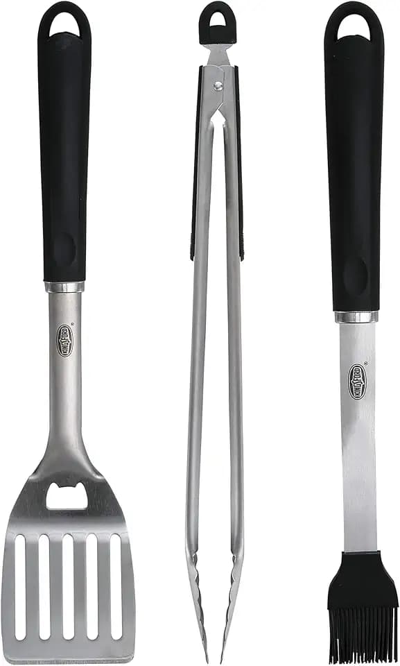 Kingsford 3-Piece Rust-Resistant Stainless Steel BBQ Tool Set, 3 Count