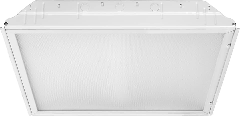 Lithonia Lighting 2x2 Lensed LED Troffer Light, Recessed LED Drop in Ceiling Light with Prismatic Lens for Grid Ceilings, 120 Volt, 4000K Cool White