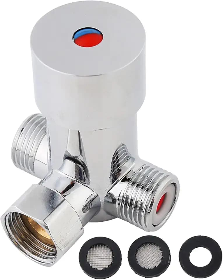 Thermostatic Mixing Valve, G1/2 Hot and Cold Water Temperature Control Valve for Automatic Faucet