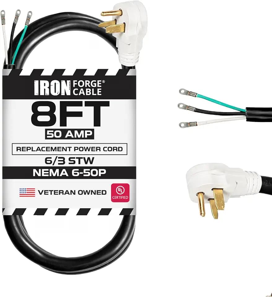 Iron Forge Cable Welder & EV Charger, 8 Ft - NEMA 6-50, 50 Amp