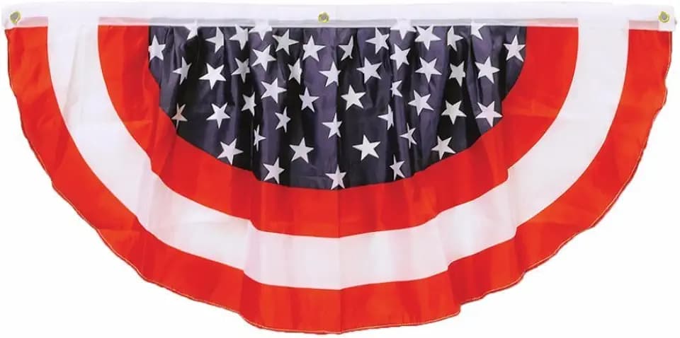Stars and Stripes Fabric Bunting 4-feet (1/pkg) Pkg/3