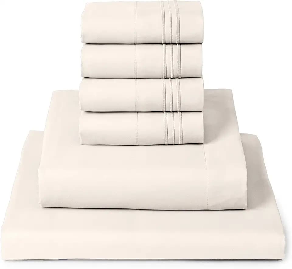 Mellanni California King Sheet Set - 6-Piece Iconic Collection Bedding