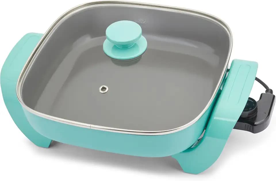 GreenLife 12" 5QT Electric Skillet, Turquoise