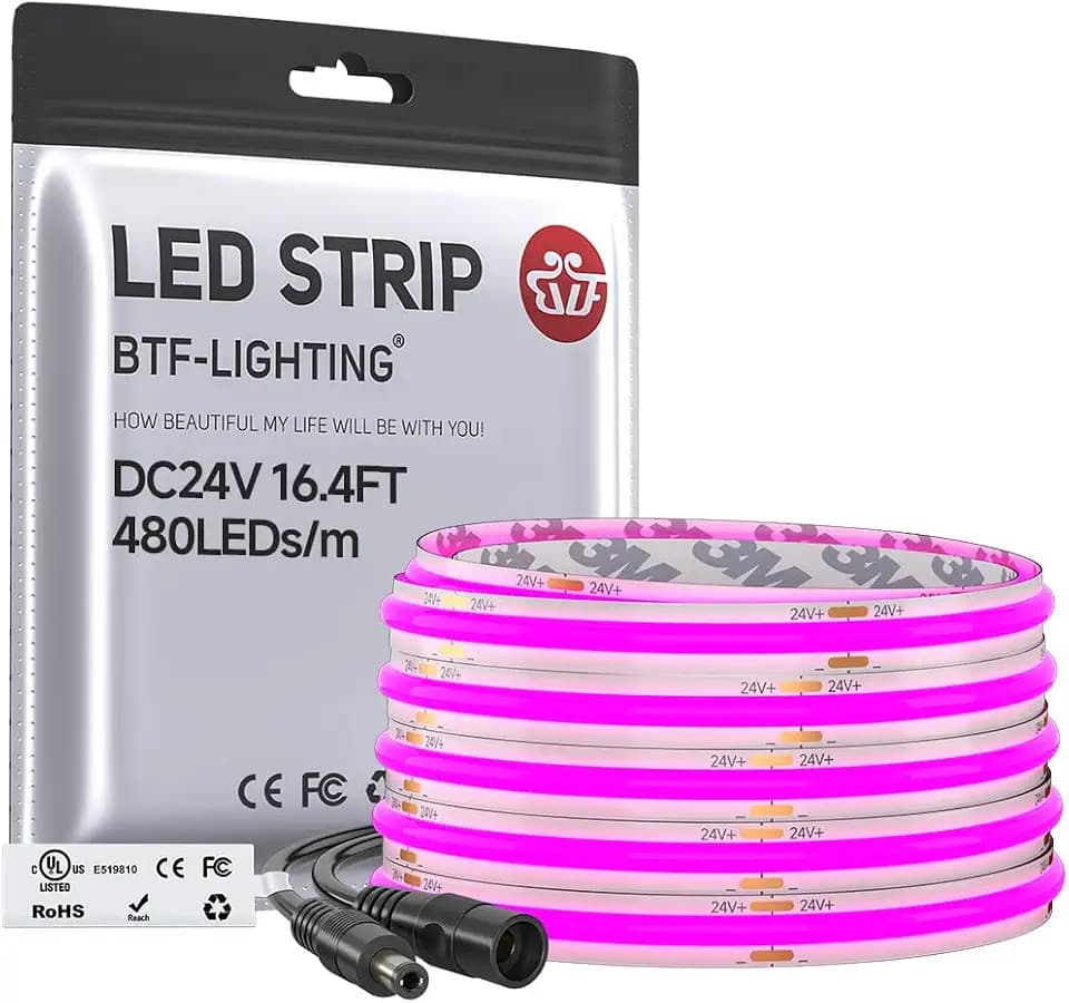 BTF-LIGHTING UL Listed Purple Color FCOB COB LED Strip Light