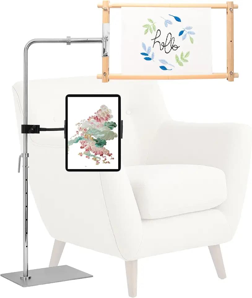 Adjustable Workstand with Side Clamp for Cross Stitch Floor