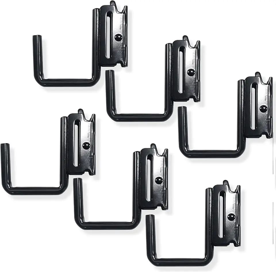 6 PCS E Track J Hooks Heavy Duty Steel Hanger, Black