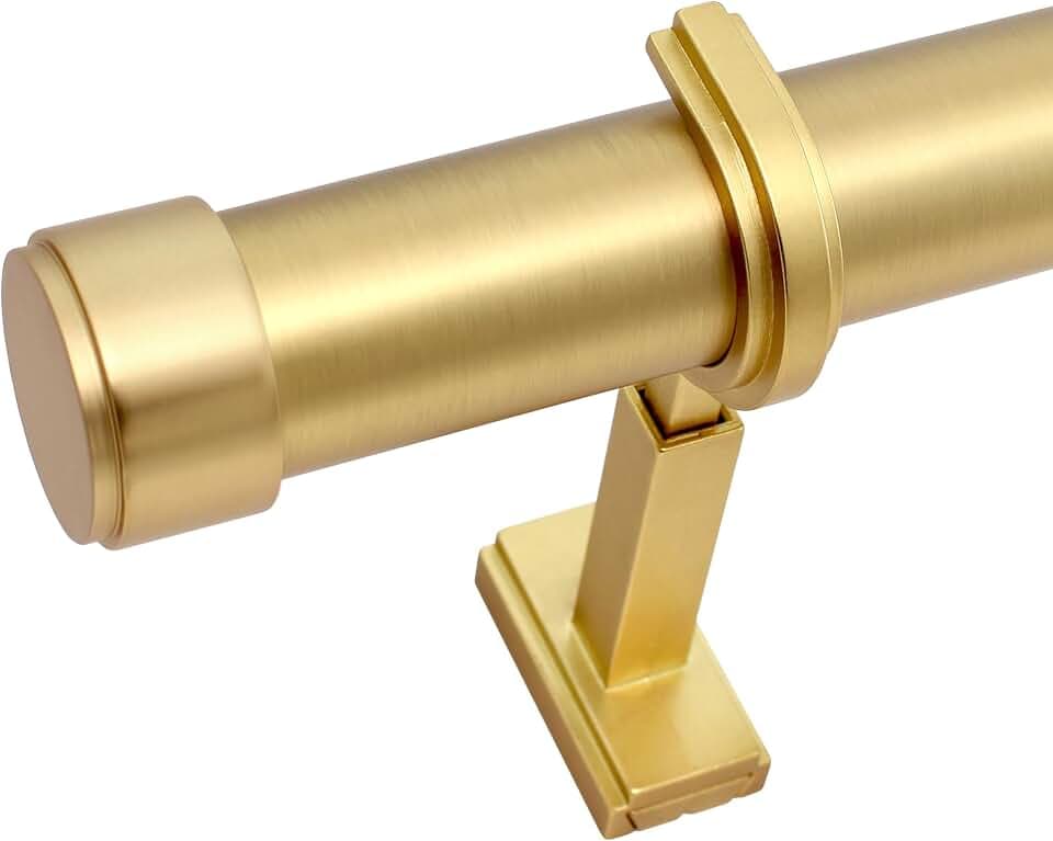 BlastHome® Luxury Fixed Length Curtain Rod, 3 ft, Brushed Gold