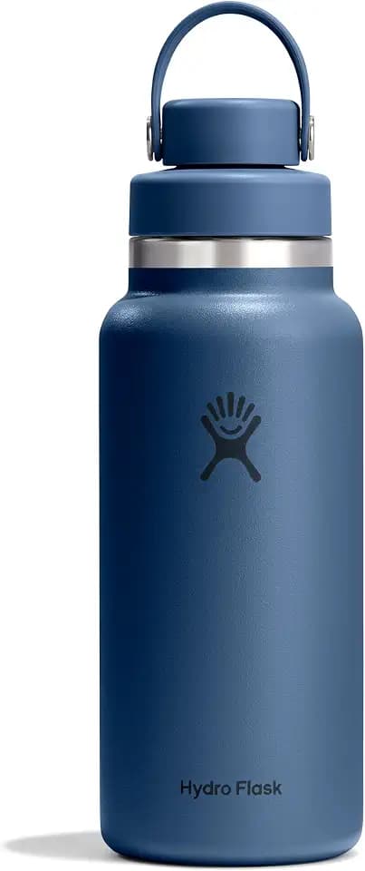 Hydro Flask Water Bottle - Insulated Stainless Steel - Wide Mouth Flex Chug Lid, Non Spill, Leakproof in 32 Oz Harbor Blue