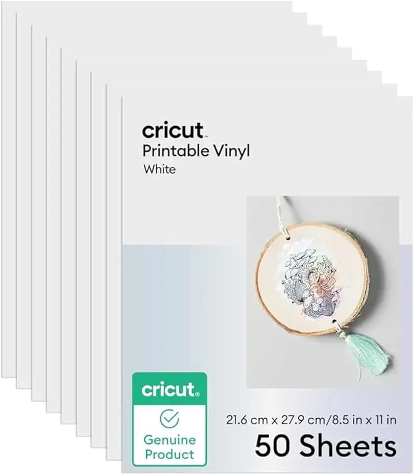 Cricut Vinyl Sticker Paper (50 White Sheets, 8.5x11)