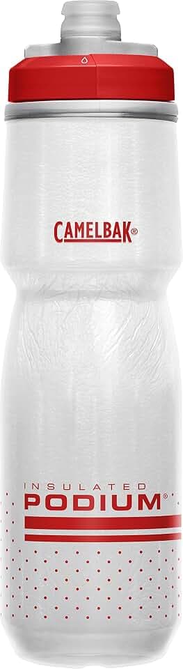 CamelBak Podium Chill Outdoor Water Bottle 24oz, Fiery Red/White