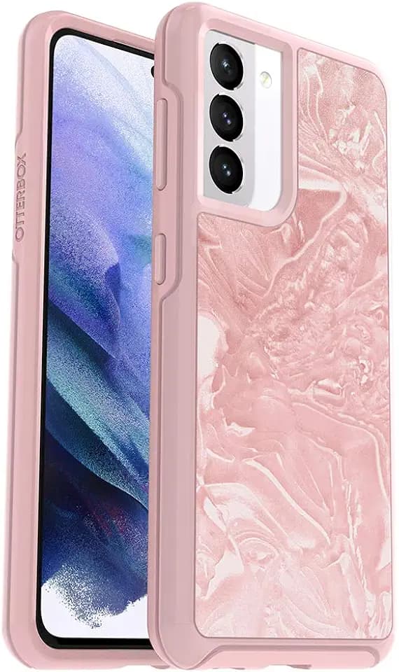 OtterBox Symmetry Clear Series Case for Galaxy S21 5G (ONLY - Does NOT FIT Plus or Ultra) - Shell Shocked (Pink Interference/Iridescent Pink/Shell-Shocked Graphic)