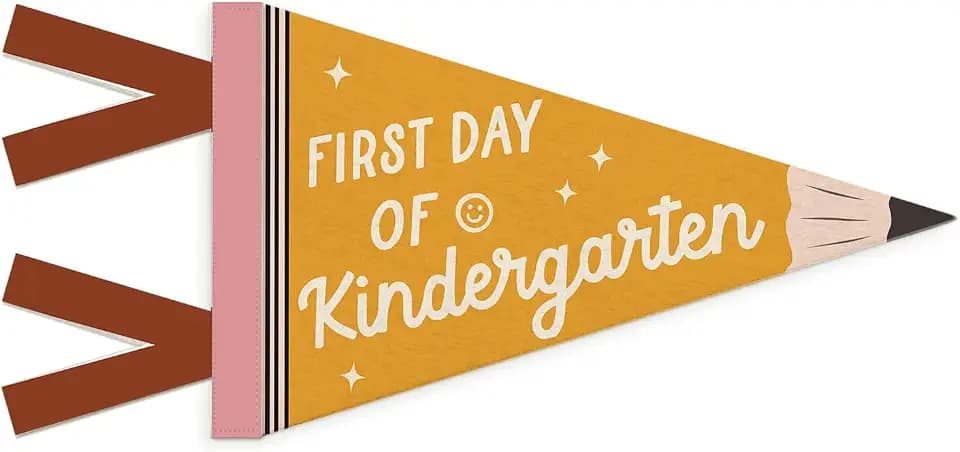First Day of Kindergarten Sign Flag,