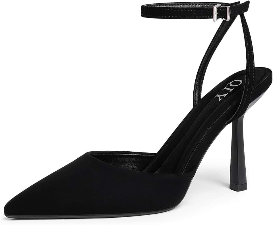 QIY Closed Toe Heels for Women Pumps High Heel Strappy Sandals