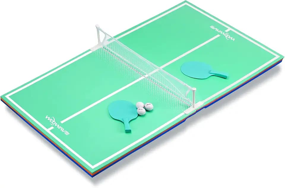 WOOWAVE Floating Ping Pong Table for Pool Party, Pool Ping Pong Table Floating for Swimming Pool Game, Floating Table Tennis Game for Summer Outdoor Fun Including Floating Table, Paddles, Balls, Net