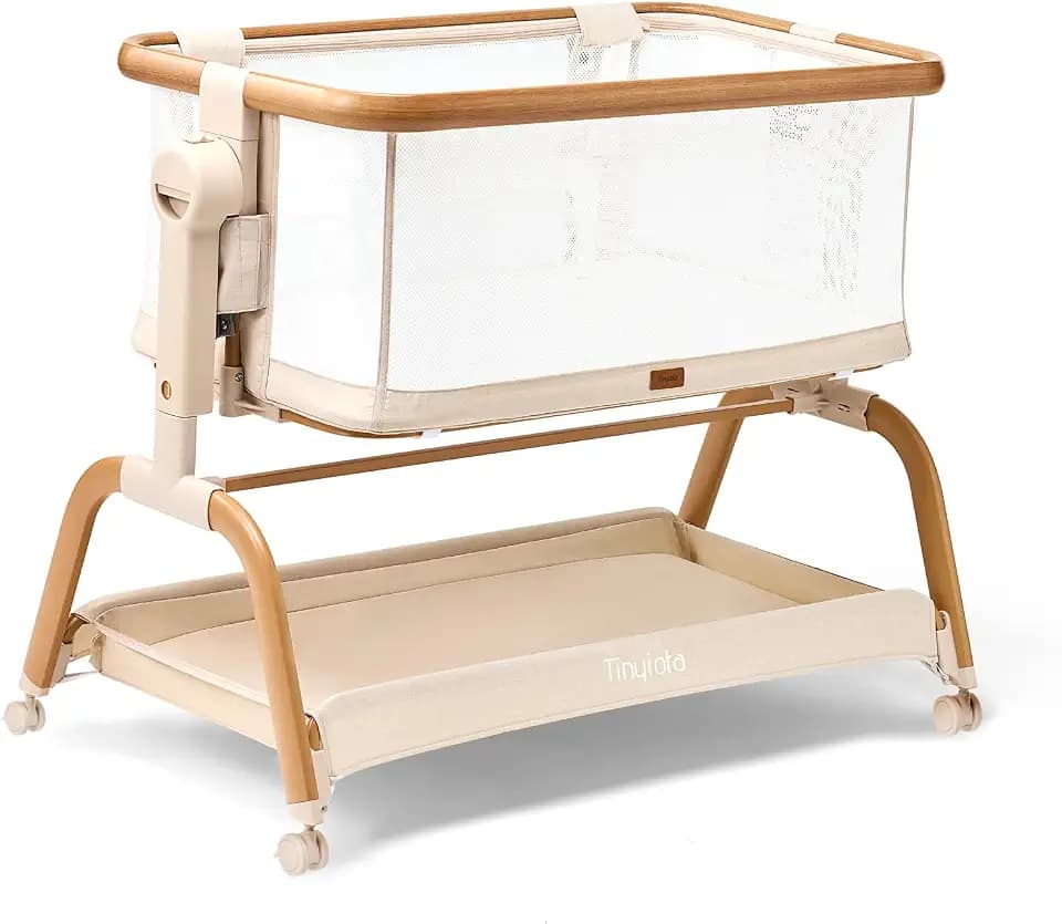 Tinyiota 3 in 1 Baby Bassinet,Rocking Bedside Bassinets Sleeper for Babies