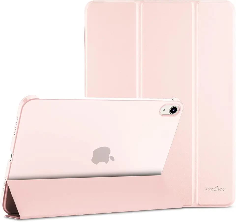 ProCase Hülle für iPad A16 11 Generation 2025 11"/ iPad 10. Generation 2022 10,9'' Case Leicht Dünn Hart Schutzhülle Smart Cover Hülle Auto Wake/Sleep -Hellrosa