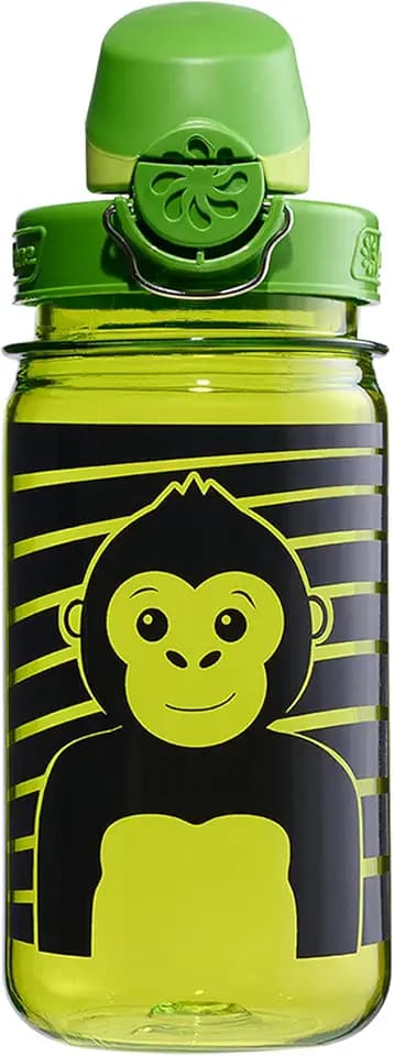 Nalgene Kids' 12 oz On The Fly Lock-Top Water Bottle, Green Monkey
