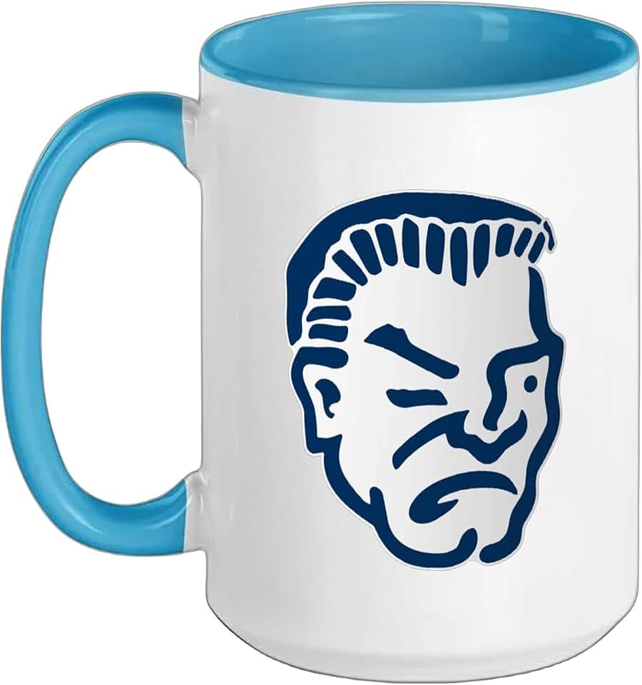 Yuma High School Criminals Ceramic Mug, Blue/White, 15oz