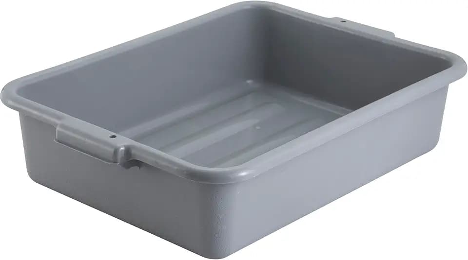 Winco 5" Gray Bus Box Dish Tub for Restaurants